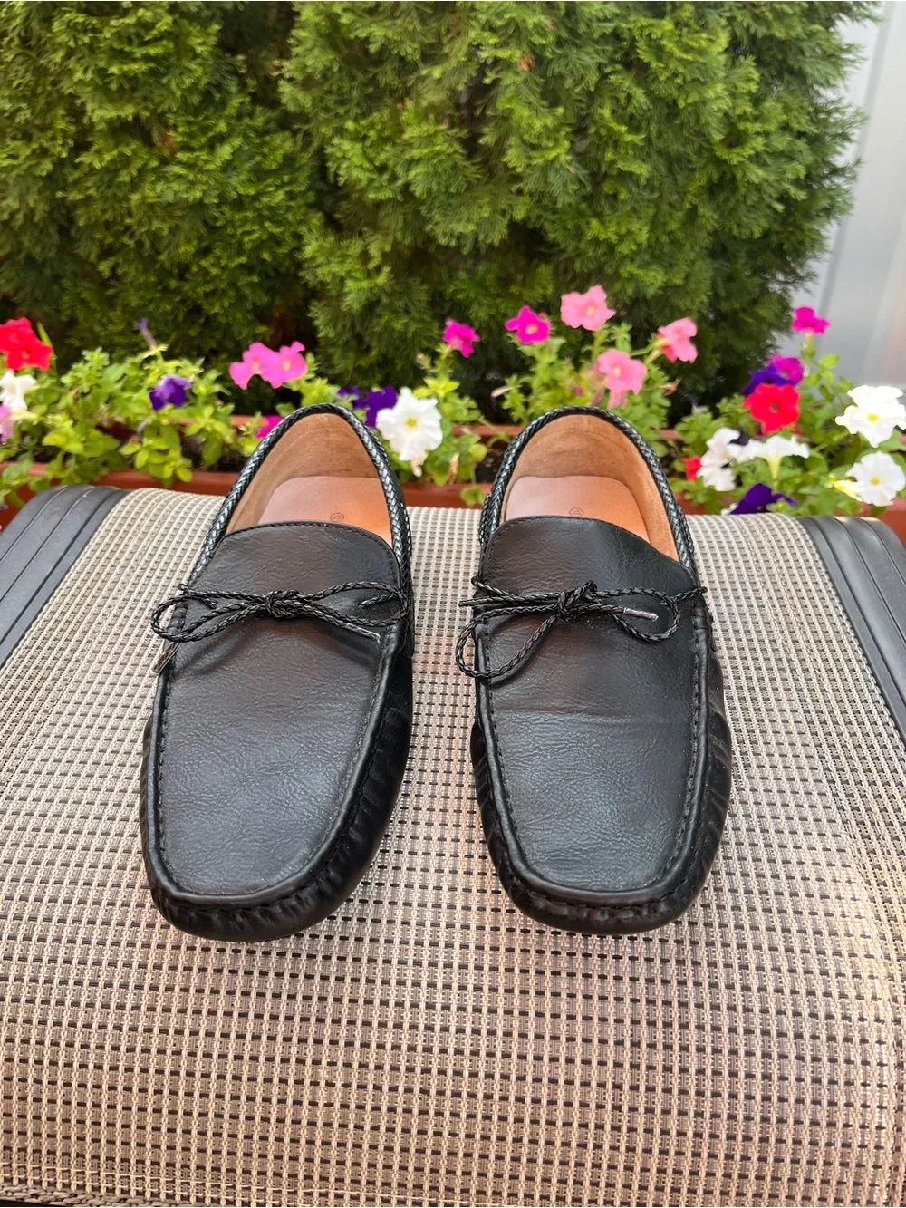 Bruno Marc Men’s Black Leather Driving Loafers Size 12